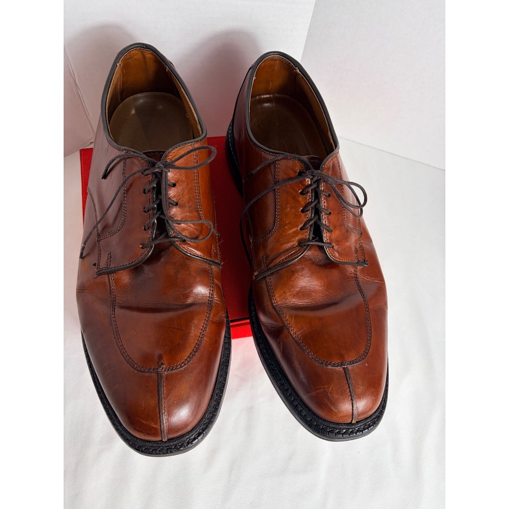 Allen Edmonds Mens Split Toe Derby Shoes Brown 10 3E Wide Leather Oxford 8623